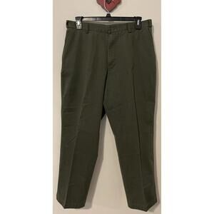 Puritan Mens 36x29 Green Chino-Style Flat Front Adjustable-Waist Pants! A6210